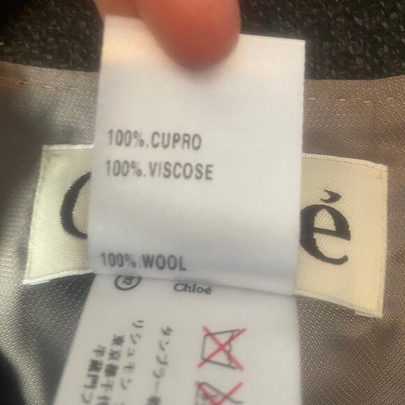 Chloe Vintage 100% Wool Dark Grey Blazer Size 40‎ - Picture 5 of 6